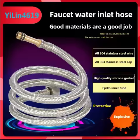 Faucet Hose Pipe 304 Stainless Steel Braided Faucet Inlet Pipe Explosion-Proof Hot And Cold Water Ba