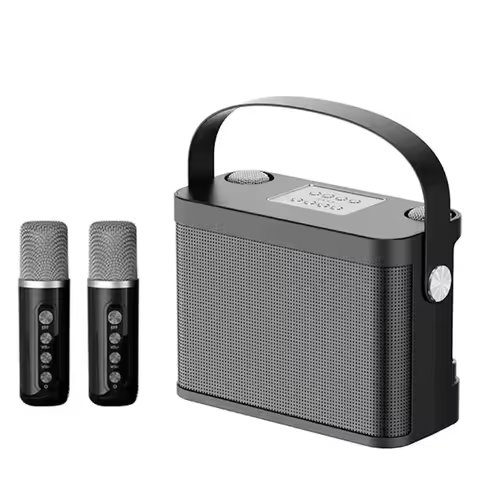 New YS-219 Karaoke Machine Mini Portable Wireless Bluetooth Speaker System With 2 Microphones All-in