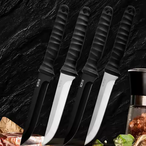 5Cr15Mov Stainless Steel Meat Cleaver Sharp Boning Knife Fishing Accessories Knife with Holster Mult