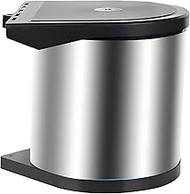Relaxdays Built-In Rubbish Bin 8 L Swing Lid 27.5 x 27 x 28 cm Stainless Steel Silver