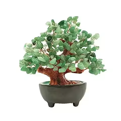 7 Inch Quartz Crystal Money Tree Bonsai Feng Shui Gem Decoration for Wealth and Luck