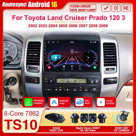 2 Din Android Autoraido For Toyota Land Cruiser Prado 120 3 III For Lexus GX470 GX 470 J120 2002 - 2