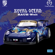 Time Micro 1:64 Model Car Nissan GTR Royal Ocean Alloy Die-cast Vehicle with 2 Wing Versions