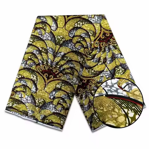 2026 New Style Nigeria Golden Stonk Wax Print Fabric - High Quality African Wax Print Fabric for Pat