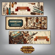 Wooden poster hmr barbershop landscape wooden poster hmr size 14x45 walldecor