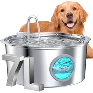 Stainless Steel Dog Water Fountain - USB Powered 7L Large Capacity Pet Water Fountain 3.2L Automatic