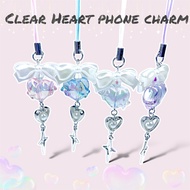 สายห้อยโทรศัพท์หัวใจใสๆ 🤍🫧 Clear Heart Phone Charm ✨