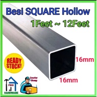 5/8"x5/8"(16mm/5hon) Besi Hollow Petak 1feet-7feet (1.0mm)