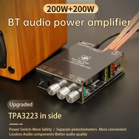 T2002P 200W+220W Bluetooth 5.2 Digital Power Amplifier Board AUX Audio Stereo Subwoofer Amplificador