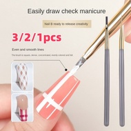 3/2pcs Nail Art Vintage checkered pattern painting pen Extra-fine Line Pen Hook Line Long Thin Paint