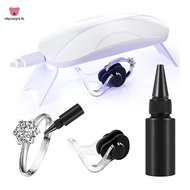 Glue with UV Light and Silicone Women Men Easy Application and Removal Ring Guards Fit Any Shape