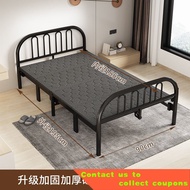 Folding Bed Double Simple Bed Rental House Adult Folding Double Bed Couple Single Bed Foldable Installation-Free KOCC
