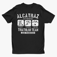 Vintage Retro Alcatraz Triathlon Team Black T-Shirt