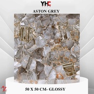 keramik lantai 50x50 YHC Aston grey glossy