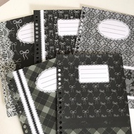 A5/ B5/ A4 Black Coquette Binder Cover | Binder Divider | Binder Refills by CBi