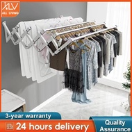 3-5Bar 1.2M-2M Stainless Steel Clothes Drying Rack Retractable Clothes Hanger Wall Mounted Ampaian B