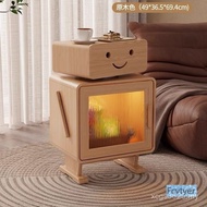 Color Storage Bedside Children's Log Walnut Cabinet Robot Bedside Table Speed Simple Bedroom Living 