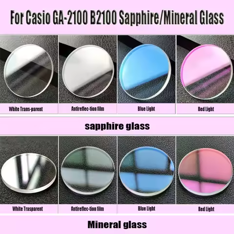 For Casio GA2100 GAB2100 GA-2100 GA-B2100 Watch Mineral Flat glass Crystal Sapphire glass mask lens 