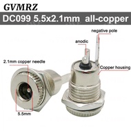 5PCS DC-099 5.5x2.1mm/5.5mm x 2.5mm Metal DC Power Male Plug Jack Connector with Spring Yellow Head