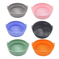[TWINK]Air Fryer Pink Silicone Silicone Pot Basket Grey Liners Oven Baking High Quality