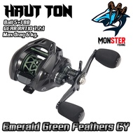 รอกตกปลา รอกหยดน้ำ Emerald Green Feathers CY 7.2:1 Max Drag 6kg. By HAUT TON (รุ่นเบาพิเศษ 168g. )