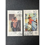 CE102 Germany year 1975 Europa Cept stamps Paintings complete set of 2v used