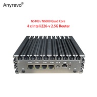 Fanless Quad Core Mini PC Intel Celeron N5100 N5095 N6000 with 4 x Intel 2.5G Router COM HDMI DP pfS