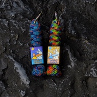 Color Titanium [Grumpy Rabbit] Titanium Alloy Pendant Toy EDC Umbrella Rope Pendant Necklace Tail Ro