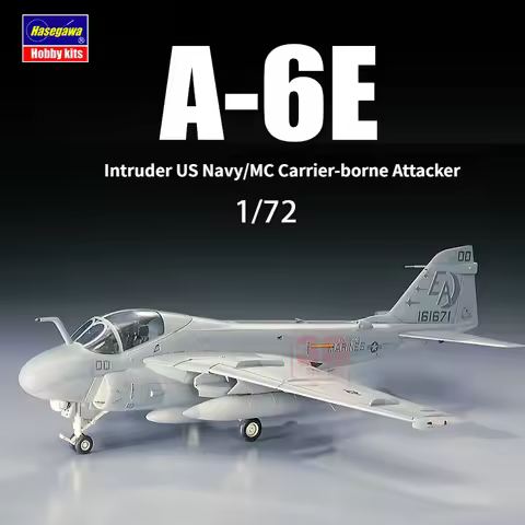 Hasegawa 00338 Assembly Airplane Model 1/72 A-6E Intruder US Navy/MC Carrier-borne Attacker Model Ki