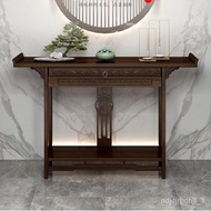 Q💕Altar Buddha Shrine Household Chinese Solid Wood Altar Altar Buddha Table a Long Narrow Table Altar Incense Burner Tab