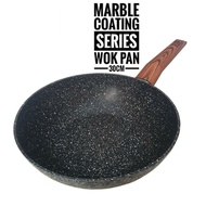 Fry Wok Pan Non-Stick Frying Pan Yoshikawa Marble Ceramic Wok Pan Induction 30cm