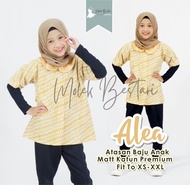 TUNIK Atasan Baju Anak Perempuan Motif Batik Hijab XS S M L XL Seragam Sekolah SD SMP PAUD TK Alea