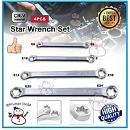 4pcs set E6 E24 Torx Star Wrenches Double End Ring Box Spanner Plum Socket Nut Wrench E8 E10 E12 E14
