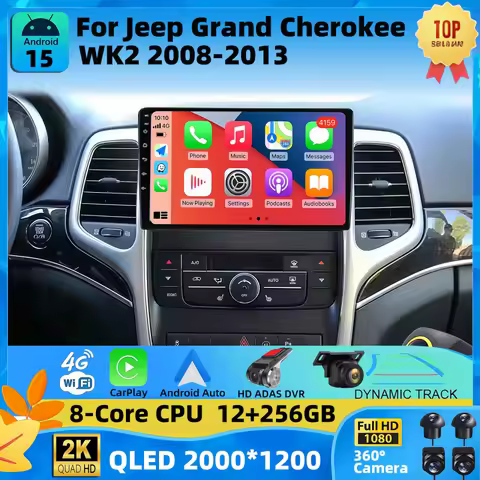 Android 15 Car Radio For Jeep Grand Cherokee WK2 2008-2013 Stereo Multimedia 4G GPS Wireless BT Carp