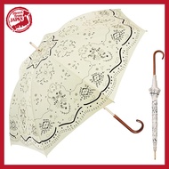 Waterfront Long Umbrella Rain Umbrella Umbulatio Series "Airy Light" Paisley Etoile Light Beige 58cm
