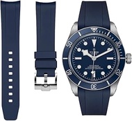 Curved End FKM Rubber Watch Straps for Tudor Black Bay 58 & Tudor Ranger 20mm - Integrated Replaceme