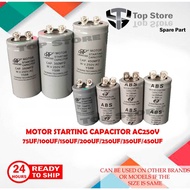 AC250V motor starting capacitor 75uf / 100uf / 150uf / 200uf / 250uf / 350uf / 450uf