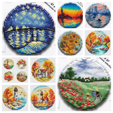 BXT95 Decoration Home Decor Homfun Craft Christmas Cross Stich Set Counted DIY Cross Stitch Kits Fri
