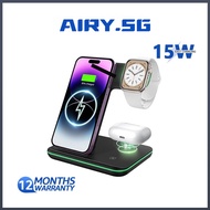 Anvers 3 in 1 Wireless charger Stand 15W Fast Charging Dock for iPhone/iWatch/Airpods/Apple Series