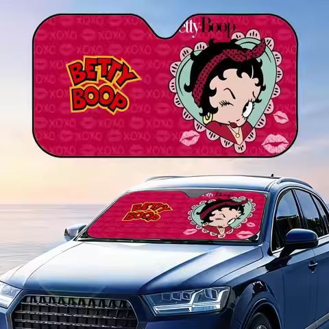 Cartoon B-Betty Boop Sun Visor Reusable Aluminum Foil Car Sunshade UV Protection Heat Insulation Win