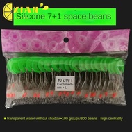 XIANS 800pcs 100 Groups Fishing Bobber Stopper, Fishing Supply Line Tackle Accessories Rubber Bean, 