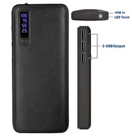 (黑色皮) 20000mAh 快速充電 流動電源/尿袋 iPhone/Android 3 USB輸出口/LED燈顯示及電筒