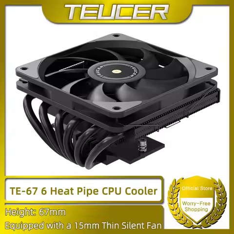 TEUCER TE-67 CPU Cooler 67mm Low Profile ITX ATX Case Air Cooling Radiator for AM5 AM4 LGA1700 1200