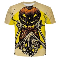 Men's T Shirt Halloween Pumpkin Ghost 3D Print Wacky Pattern O-Neck Short Sleeve Tops Plus Size Bagg