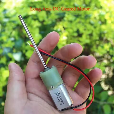 DC 12V Long Shaft Planetary Geared Motor All Metal Gear Planetary Gearbox Gear Motor Carbon Brush Re