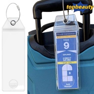 TOPBEAUTY Cruise Luggage Tag Holders, Steel Wire Cable Loop Zip Seal Pouch Suitcase Label Holder, Es