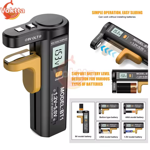 Digital Display Battery Level Tester Multifunctional Battery Capacity Indicator Voltage Tester for A