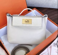 Hermes 2424 touch mini 冰川白金扣 ec皮w刻大全套