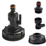 IBC Tank Drain Adapter Kit With Valve Connector, Male & Female Threaded Fittings, Bulk Container Ada