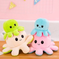 Mainan Mewah Octopus Boleh Balik Dua Sisi Mengubah Wajah Anak Patung Sotong Kecil Ekspresi Marah Mai